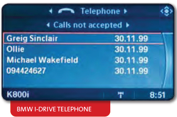 BMW drive telephone